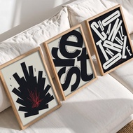 Wall Art Print Art Frame Aesthetic Wooden Frame Large Size A3 A2 A1 A0 Typography XB03