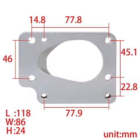 Adapter 1.8 & 2.0 16V turbo intake bridge manifold for VR6 throttle valve flange