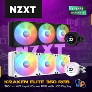 HITAM Nzxt Kraken Elite 360 RGB Liquid CPU Cooler Fan 360mm with LCD Display - Black