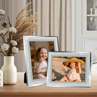 HOYAA Glitter HD Glass Photo Frame 4R 6R 8R Size Aesthetic Sparkle Picture Frame with Stand for Desk