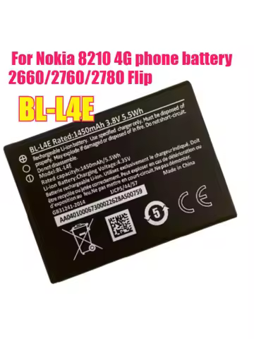 3.8V 1450mAh BL-L4E Battery for Nokia 8210 4G Phone Battery 2660/2760/2780 Flip