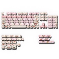 全城熱賣 - 霜淇淋小熊鍵帽藍色可愛卡通MOA高度熱昇華75 98鍵全套機械鍵盤 帽