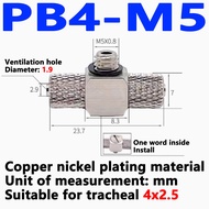 5PCS Mini Male Thread M3 M5 M6 -Air Tube OD 4mm 6mm Pneumatic Pipe Connector Screw Through Quick Str