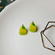 有吃有保柚 柚子 水果 可愛表情 手繪熱縮片 耳環