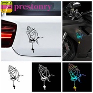 PRESTONRY Car Prayer Gesture Laser Sticker, Prayer Gesture Easy Install Prayer Gesture Decoration St