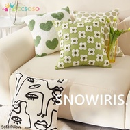 Small Fresh Green Flower Pillow Ins Style Living Room Sofa Pillow Case Bedroom Bed Cushion Waist Pillow