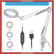 Bet-Magnifying Glass with 8X Magnification, 64 LEDs, Clamp Clip, 10 Brightness Levels, 3 Color Tempe