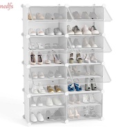 NEDFS Shoe Storage Cabinet, Space Saver Adjustable Shoe Organizer, Covered Free Standing Expandable Extra Large Shoe Rack Tower