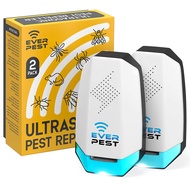 Ultrasonic Pest Repeller Plug in 2 Pack- Electronic Insect Control Defender - Roach Bed Bug Mouse Ro