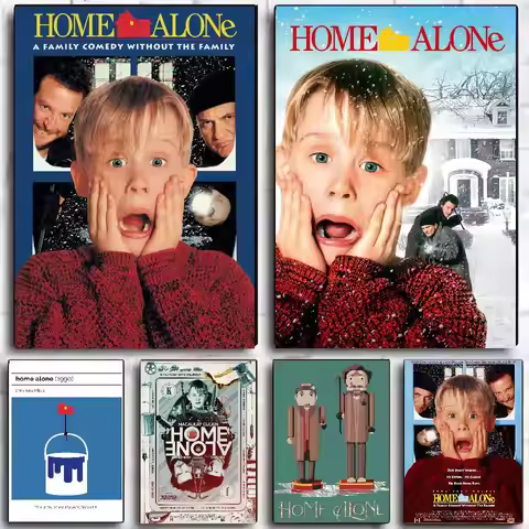Home alone Movie Classic Coated Poster Self-adhesive Art Waterproof Paper Sticker Coffee House Bar D