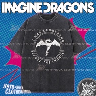 24h shipping N9THNOVA Imagine Dragons Band Washed Pure Cotton T-Shirt, street Style, Unisex