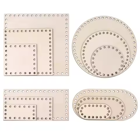 3pcs-set Crochet Basket Base Oval Blank Solid Natural Wooden Basket Bottom for DIY Basket Weaving Su