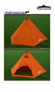 韓國snowline 4人金字塔帳篷 連 營底墊