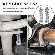 2PCS Car Exhaust Manifold Bolts,M10x1.5mm Exhaust Bolts and Nuts Kit with Springs for Exhaust Gasket