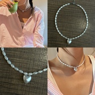 Heart pearl necklace - handmade Heart necklace ️