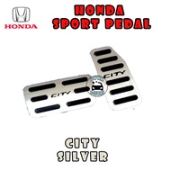 Honda CITY 2009-2020 (SILVER) gm2 gm6 Non-Slip Auto Sport Pedal Brake Clutch Accelerator Foot Treadl