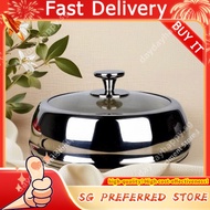 Heightened Visual Stainless Steel Glass Pot Cover Can Stand Wok Lid High Arch Thickened Steamer Cove