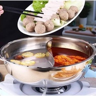 28cm SHABU POT (jumbo) - 28cm 28cm 2-Section Shabu POT / HOT POT STEAMBOAT POT WITH GLASS LID