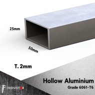 Hollow Alumunium 25 mm x 50 mm tebal 2 mm | Hollo Aluminium dural 6061