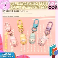 GANTUNGAN CUTE DOG RESIN KEYCHAIN RESINKeychain LOT CLIP LOT HOOK CUTE DOG SANDALS CUTE DOG MINI RES