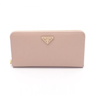 【二手】Prada PRADA 圓形長款皮夾 SAFFIANO TRIANG 1ML506QHHF0236 粉紅色 Saffiano 皮革圓形長版皮夾 女士 全新