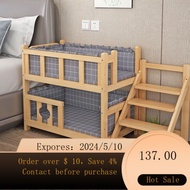 02Kennel Teddy Pet Bed Dog Bed Cat Nest Cat Bed Dog Nest Bed Solid Wood Dog Bed Pet Supplies Wooden Mat Double Layer Y