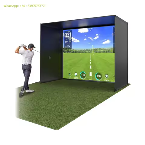 Complete Golf Simulator Enclosure Nets Set 10 X 8 ft 12 X 9 ft 14 X 8 ft Frame HD Impact Screen Kit 