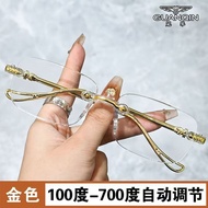 Intelligent Zoom 0-700 Degree Reading Glasses HD Anti-Blue Light Multi-Focus Elderly Automatic Adjus