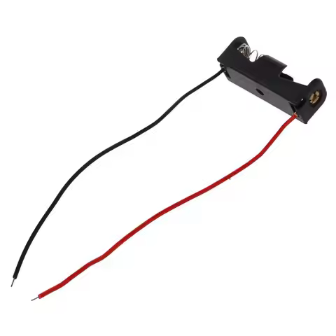 L77A 5pcs 4.3" Wire Leads Black Battery Storage Slot Holder 1 x 12V 23A/27A