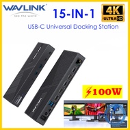 Wavlink Triple 4K แท่นวางมือถือข้อมูล10Gbps USB สำหรับโอนย้าย C เป็น HDMI DisplayPort USB 3.1 RJ453.