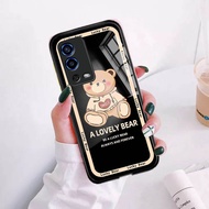 Softcase Glass Kaca OPPO A55 [M346] Bear - Casing HP OPPO A55 - Kesing HP OPPO A55 - Case HP OPPO A5