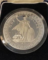 1895年英國貿易站洋5oz純銀紀念銀幣