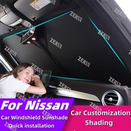 ZR For Car Windshield Sunshade Shading Plate for Nissan QASHQAI LANNIA NV200 NV350 JUKE F15 LIVINA NOTE MARCH X-TRAIL Accessories Front Shading Sun Protection