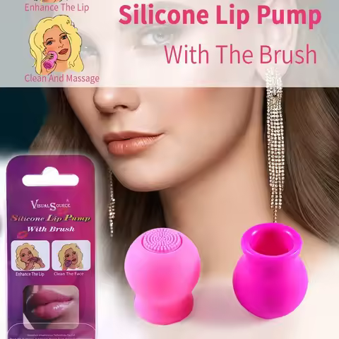 Silicone Lip Plumper Device Lip Pump with Brush Lip Enhancer Plumping Device Manual Pressing Plumper