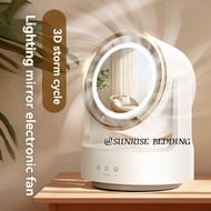 USB esktop fan, Led Makeup Mirror live streaming lighting fan, outdoor leafless desktop fan, shaking