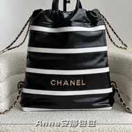 Chanel Stripes 22bag Backpack chanel Backpack Catwalk Style chanel Garbage Bag Backpack Backpack Sch