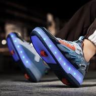 Children Runaway Shoes Roller Skate Girls Shoes Double Roller Walking Shoes Hidden Skate Skate Laces