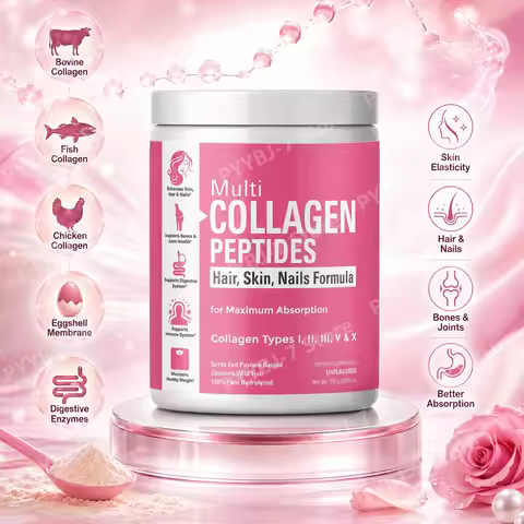 Multi Collagen Peptides with Digestive Enzyme Blend Hair Skin Nails Beauty Support Bone & Joint Well