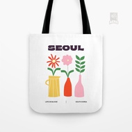 Toe Bag canvas Flower Market Seoul Cherry Blossom Seoul South Korea