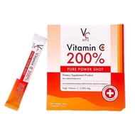 🔆พร้อมส่ง🔆วิตามินซีแบบชง น้องฉัตร vc vit c vitamin c 200% pure power shot 1 กล่อง บรรจุ 14 ซอง