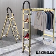 DAXINSI Foldable Ladder Clothes Drying Rack, Laundry Rack, Thickened Folding Climbing Herringbone Al