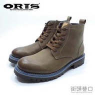 ORIS 筒靴 短靴 工作鞋 休閒男鞋 時尚 真牛皮鞋面 粗曠耐磨厚底【街頭巷口 Street】S7911C03 咖啡色