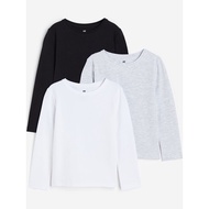 H&M Long-Sleeved Cotton Shirt Pack Of 3 Pieces Size 4-6 Years/6-8