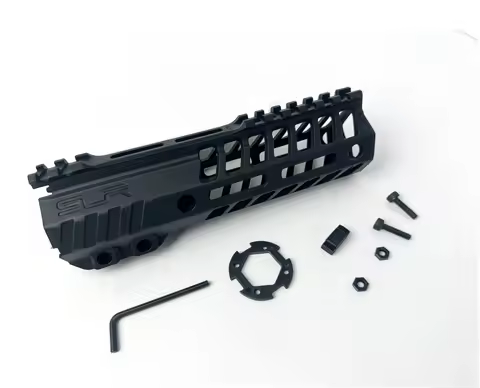 Nylon M-LOK Slim Free Float Handguard for AR15 M4 M16 AR10, Rifle Scope Mount with Steel Nut, Airsof