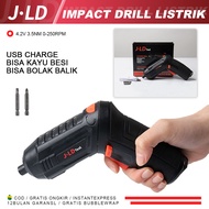 JLD 4.2V Bor Charger Mesin Bor Batre Bor Cordless Murah Folding Mesin Bor Obeng Baterai Li-ion Electric Screwdriver Rechargeable With led light