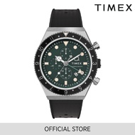 Timex Q Three Time Zone Chronograph Men Watch Silicon TMTW2V70200UJ
