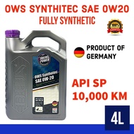 【100% ORIGINAL】OWS SYNTHOTEC SAE 0W20 FULLY SINTETIK (4L) MINYAK HITAM API SP (BUATAN GERMANY) ENGIN