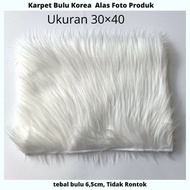 TERMURAH!!! ALAS BULU KOREA PUTIH KEKINIAN |TAPLAK MEJA BULU | ALAS FOTO PRODUK ONLINE | KARPET BULU