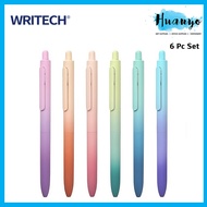 [HUANYO] Writech Space Up Aurora Gel Retractable Pen Black Ink 0.5mm Fine Point Soft Touch Per Pc (6