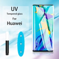 Clear HD/Blue Ray/Matte/Anti-privacy Curved UV Liquid Full Glue Tempered Glass For Huawei Mate 40 Pro Mate 40 30 20 Pro Screen Protector For Nova 7 Pro P40 P30 20 Pro 5D Full Glue Cover Screen